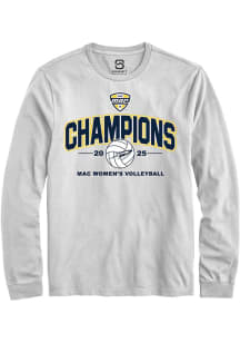 Summit Sportswear Toledo Rockets White MAC 2025 Volleyball Champions Long Sleeve T Shirt