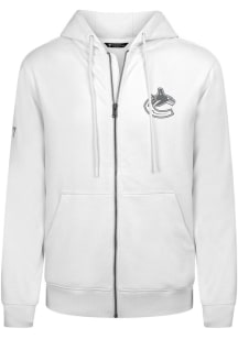 Levelwear Vancouver Canucks Mens White Podium Chenille Logo Long Sleeve Full Zip Jacket