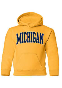 Michigan Wolverines Youth Gold Team Wordmark Long Sleeve Hoodie
