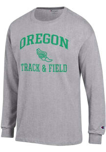 Champion Oregon Ducks Grey Track & Field Icon Jersey Long Sleeve T Shirt