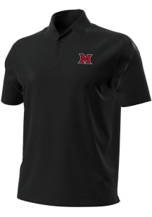 Under Armour Miami RedHawks Mens Black Embroidered Short Sleeve Polo