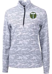 Cutter and Buck Portland Timbers Womens Charcoal Traverse Camo Qtr Zip