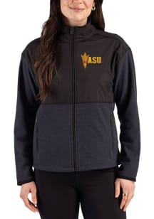 Cutter and Buck Arizona State Sun Devils Womens Black Hunts Point Eco Light Weight Jacket