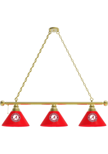 Alabama Crimson Tide Script 3 Shade Gold Billiard Lamp