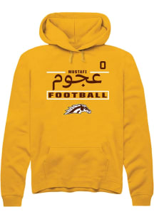 Mustafi Al-Gawari Western Michigan Broncos Mens Gold Football NIL Stacked Box Player Hood