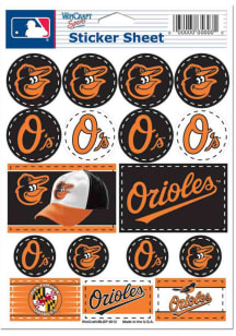 Baltimore Orioles 5x7 Sheet Stickers - Orange