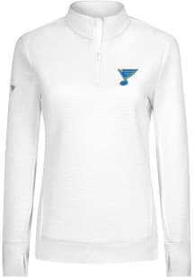 Levelwear St Louis Blues Womens White Cushion Qtr Zip Pullover