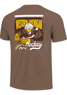 Western Michigan Broncos Brown Reverse Bridge Hockey Poster Short Sleeve T Shirt