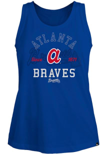 New Era Atlanta Braves Womens Navy Blue Brushed Tank Top
