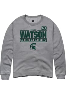 Renee Watson Michigan State Spartans Mens Graphite NIL Stacked Box Player Crew