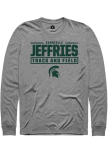 Gabrielle Jeffries Michigan State Spartans Graphite NIL Stacked Box Long Sleeve Player T Shirt