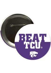 K-State Wildcats BEAT TCU 3" Button - Purple
