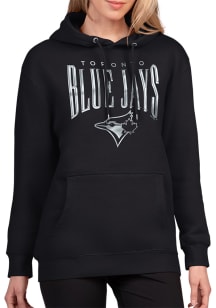 4Her Toronto Blue Jays Womens Black Metallic Hooded Sweatshirt