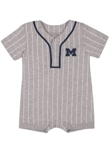 Colosseum Michigan Wolverines Baby Navy Blue Fire Hawks One Piece