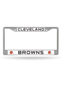 Cleveland Browns Chrome License Plate Frame - Silver