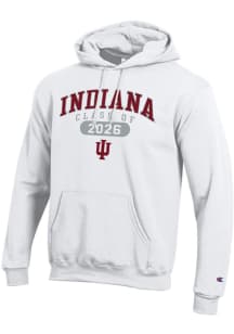 Champion Indiana Hoosiers Mens White Class of 2026 Powerblend Long Sleeve Hoodie