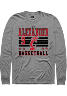 Dee Alexander Cincinnati Bearcats Grey NIL Striped Long Sleeve Player T Shirt