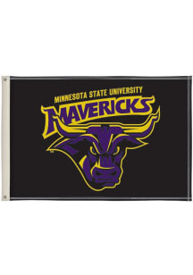 Minnesota State Mankato Mavericks 2x3 Silk Screen Grommet Flag - Gold