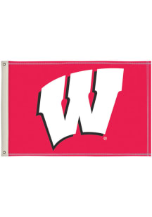Wisconsin Badgers 2x3 Logo Silk Screen Grommet Flag - Red