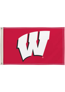 Wisconsin Badgers 3x5 Logo Silk Screen Grommet Flag - Red