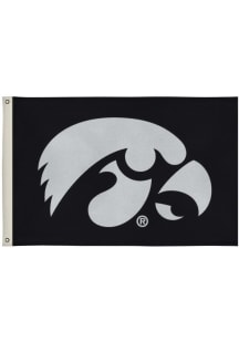 Iowa Hawkeyes 2x3 Silk Screen Grommet Flag - Black