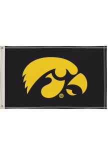 Iowa Hawkeyes 3x5 Graphic Silk Screen Grommet Flag - Black