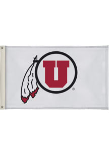 Utah Utes 3x5 Silk Screen Grommet Flag - White