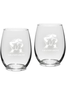 Maryland Terrapins Grandparent Stemless Set 15oz Stemless Wine Glass - White