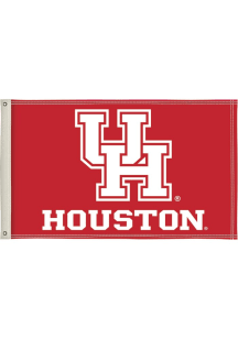 Houston Cougars 3x5 Silk Screen Grommet Flag - Red