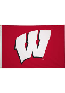 Wisconsin Badgers 4x6 Logo Silk Screen Grommet Flag - Red
