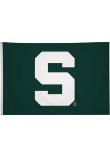 Michigan State Spartans S Logo 5x8 Silk Screen Grommet Flag - Green