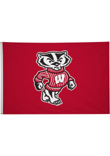 Wisconsin Badgers 5x8 Silk Screen Grommet Flag - Red