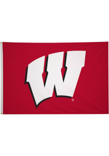 Wisconsin Badgers 5x8 Silk Screen Grommet Flag - Red