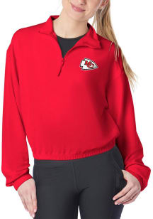 Kansas City Chiefs Womens Red Waffle Qtr Zip