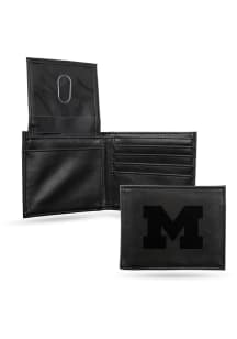 Michigan Wolverines Embossed Leather Mens Trifold Wallet