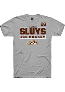 Jamison Sluys Western Michigan Broncos Grey NIL Stacked Box Short Sleeve Player T Shirt