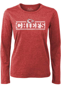Kansas City Chiefs Womens Red Boyfriend Lines LS Tee