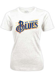 St Louis Blues Womens White Retro Wordmark Short Sleeve T-Shirt