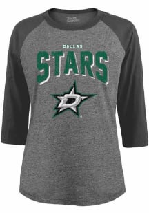 Dallas Stars Womens Charcoal Raglan LS Tee