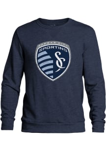 Sporting Kansas City Mens Navy Blue TEAM LOGO Long Sleeve Fashion Sweatshirt