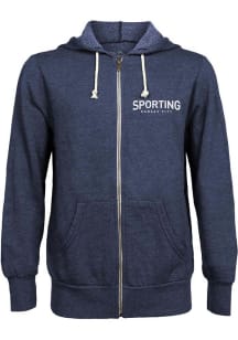 Sporting Kansas City Mens Navy Blue WORDMARK Long Sleeve Zip Fashion