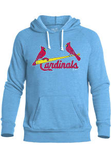 St Louis Cardinals Mens Light Blue Wordmark Long Sleeve Lightweight Hoodie