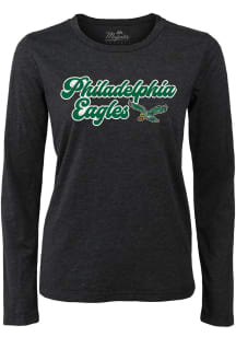 Philadelphia Eagles Womens Black Funky Town LS Tee