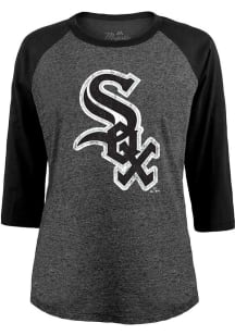 Chicago White Sox Womens Black Raglan LS Tee