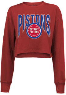 Detroit Pistons Womens Red Minerva LS Tee