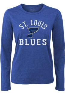St Louis Blues Womens Blue Field Goal LS Tee