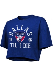 FC Dallas Womens Blue Cropped Short Sleeve T-Shirt