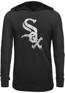 Chicago White Sox Mens Black Cap Long Sleeve Lightweight Hoodie