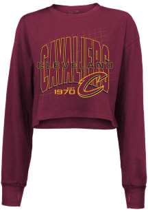 Cleveland Cavaliers Womens Maroon Crop LS Tee