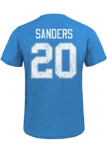 Barry Sanders Detroit Lions Blue Hall of Fame Primary Player Short Sleeve Fashion Player T Shirt